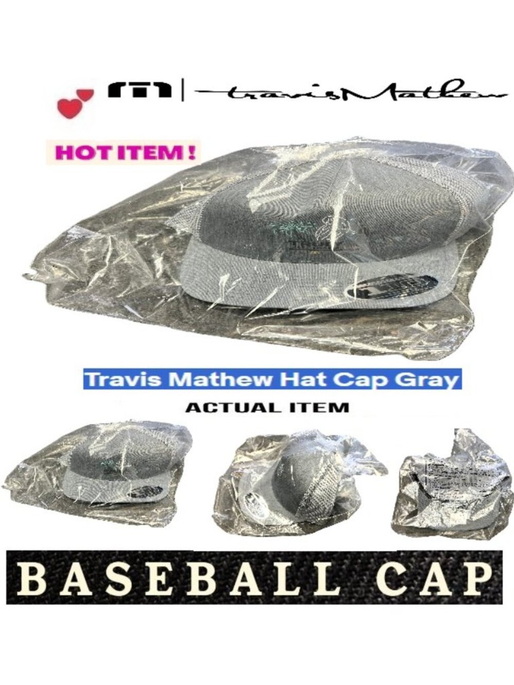 🛑 TRAVIS MATHEW 🆒 TRULY ➕ HAT Hard Selzer CAP Logo Unisex Classic 💸BUY NOW‼️